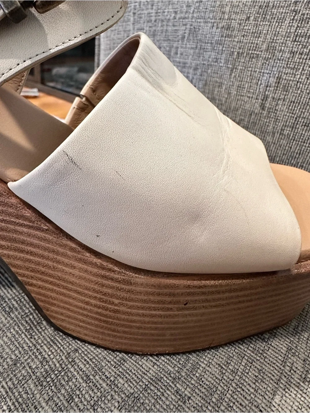 Anthropologie Seychelles Mosh Pit  Platform sandals Leather Stacked Heel 10